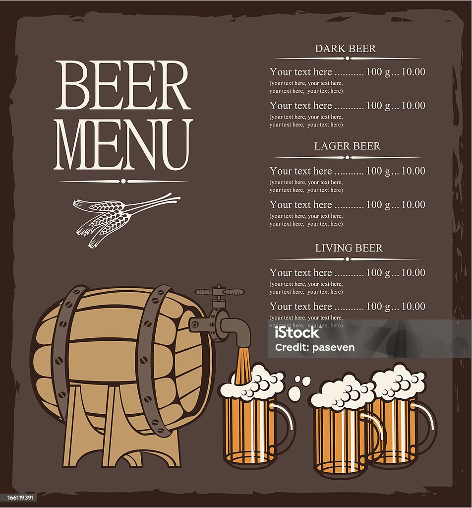 menu de Cerveja - Royalty-free Barril arte vetorial