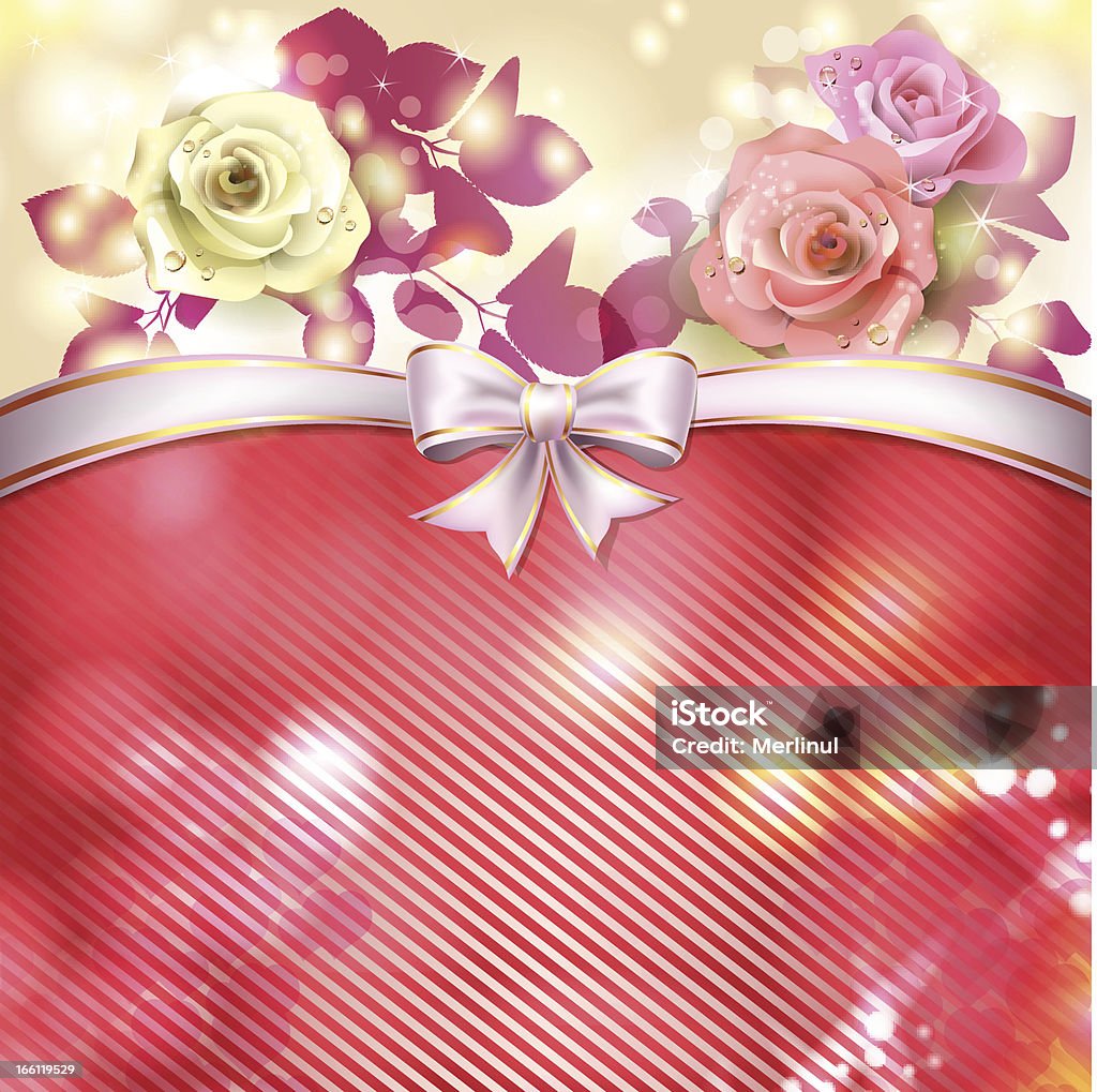 Fundo vermelho com rosas - Royalty-free Beleza arte vetorial