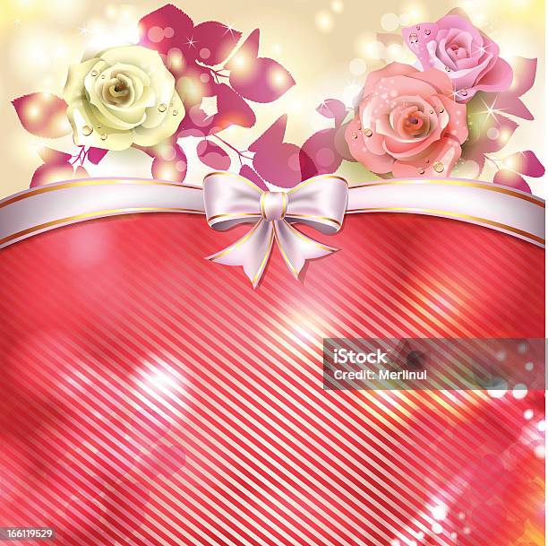 Fundo Vermelho Com Rosas - Arte vetorial de stock e mais imagens de Beleza - Beleza, Cartão do Dia dos Namorados, Claro