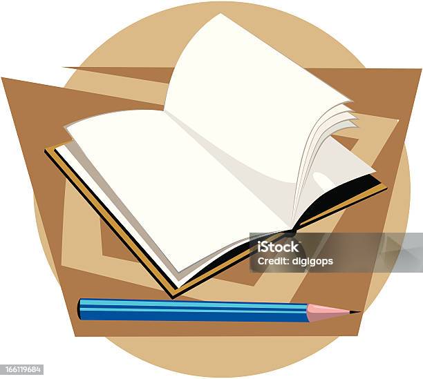 Livro E Lápis - Arte vetorial de stock e mais imagens de Agenda Pessoal - Agenda Pessoal, Desenho a Lápis, Documento