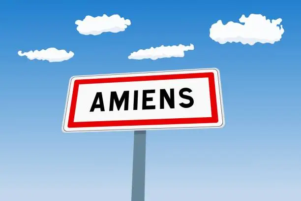 Vector illustration of Amiens city sign in France