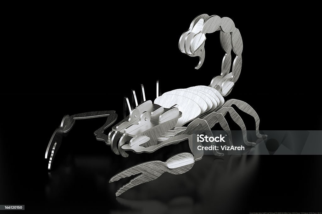 Feuille de métal Scorpion faites par crayon des - Photo de Acier libre de droits