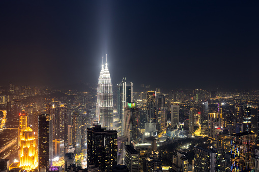 Kuala Lumpur downtown night cityscape