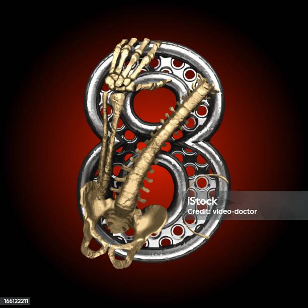 Vector Metal Figure 8 With Skeleton Stock Illustration - Download Image Now - Alphabet, Aluminum, Anatomy