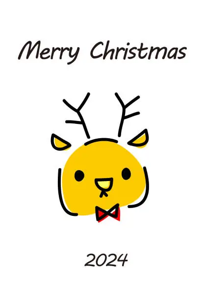 Vector illustration of A stylish reindeer Christmas card.