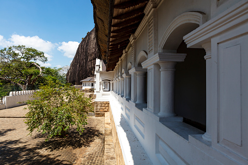 Exterior of the Buddhist cave temples in Dambulla, Central Sri Lanka, Sri Lanka, Asia