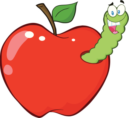 Manzana con gusano de dibujos animados clip art vector gratis Manzana con gusano de dibujos animados clip art vector gratis