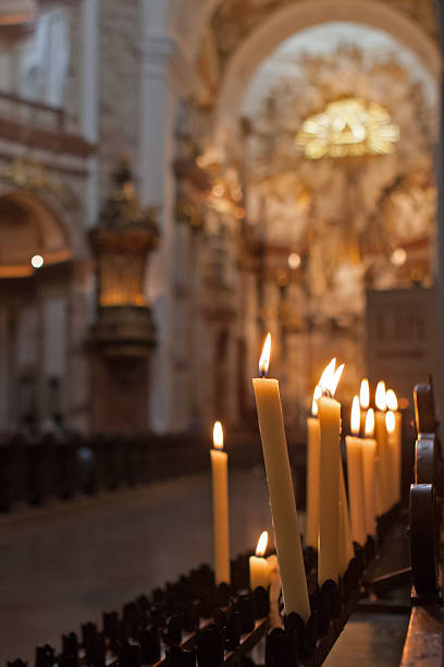 istock Candles in the church 166125371