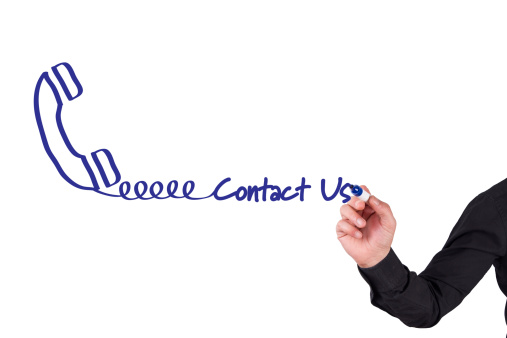 Contact Us Concept on Whiteboard.