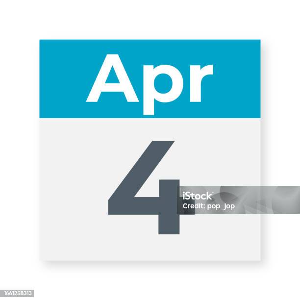 April 4 Calendar Leaf Vector Illustration Stock Illustration Download