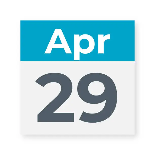 Vector illustration of April 29 - Calendar Leaf. Vector Illustration