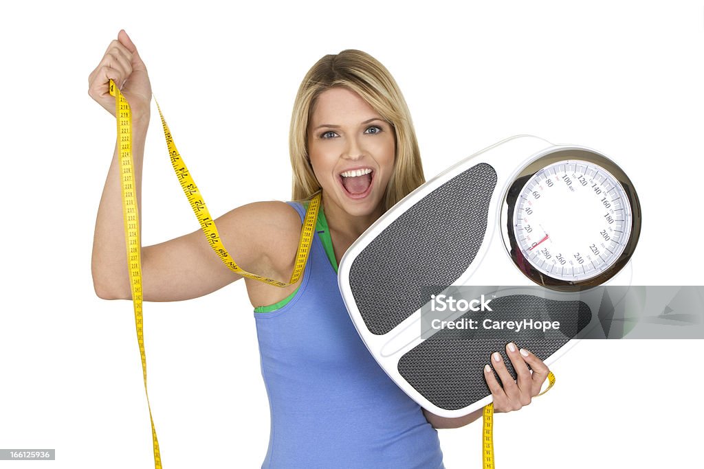 weight loss successful weight loss concept isolated on white background Cut Out Stock Photo