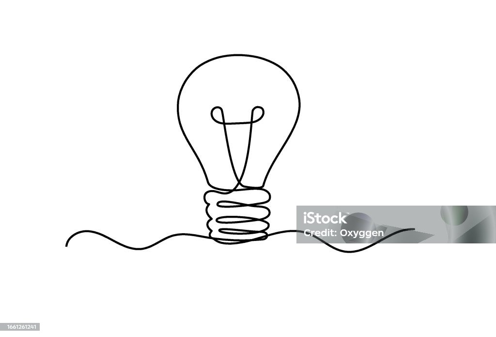 Light Bulb Continuous Line Lightbulbcontinuousline1 Stock Illustration - Download Image Now ...