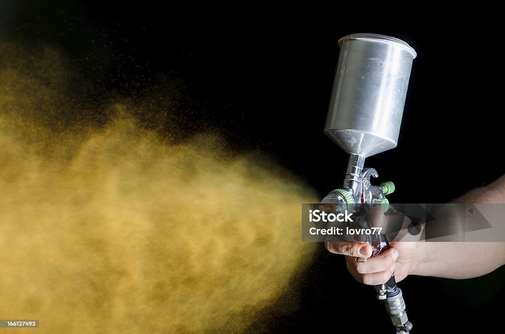 Spray de pistola na mão - Foto de stock de Pintor de Carro royalty-free