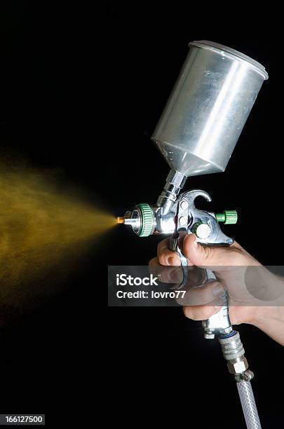 Foto de Spray De Pistola Na Mão e mais fotos de stock de Atividade - Atividade, Cinza - Descrição de Cor, Compressor de Gás