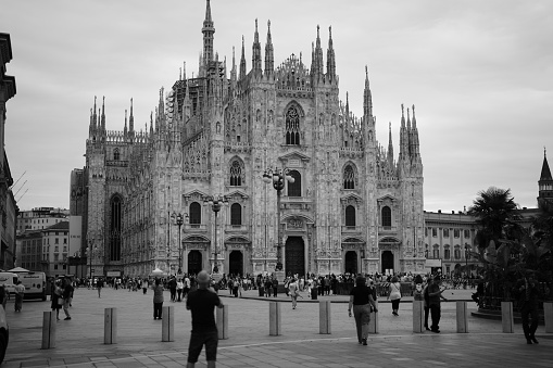 Milan, Italy - September 23, 05: People across Duomo square