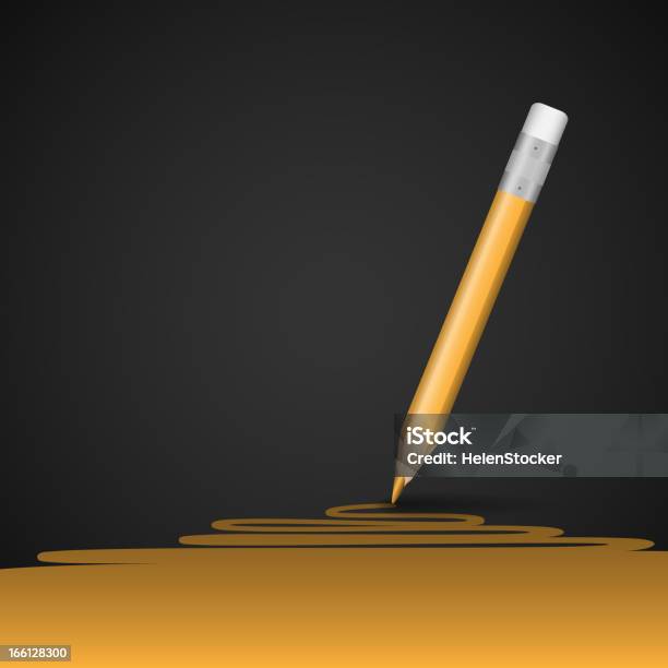 Gelbe Bleistift Zeichnung Linie Stock Vektor Art und mehr Bilder von Abstrakt - Abstrakt, Biegung, Bildhintergrund