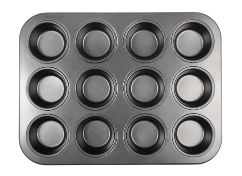 Muffin Tray. Isolated with clipping path.