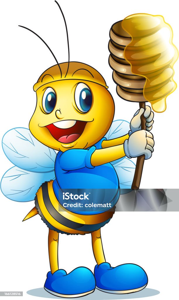 Honey bee Honey bee on a white background Cute stock vector