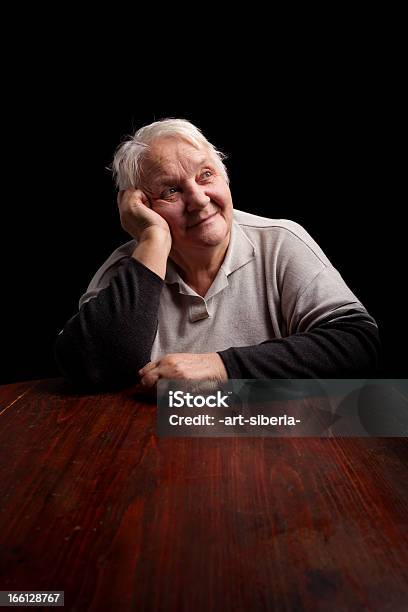 Happy Memory Stock Photo - Download Image Now - Black Background, Senior Adult, Happiness