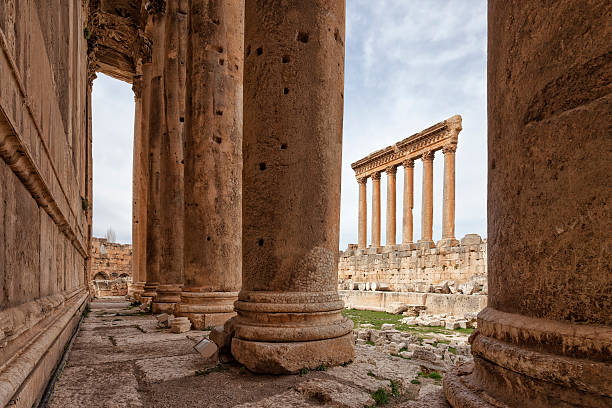 Jupiter and Bacchus Temple, Baalbek, Bekaa Valley, Lebanon Bekaa Valley, Lebanon lebanon beirut stock pictures, royalty-free photos & images