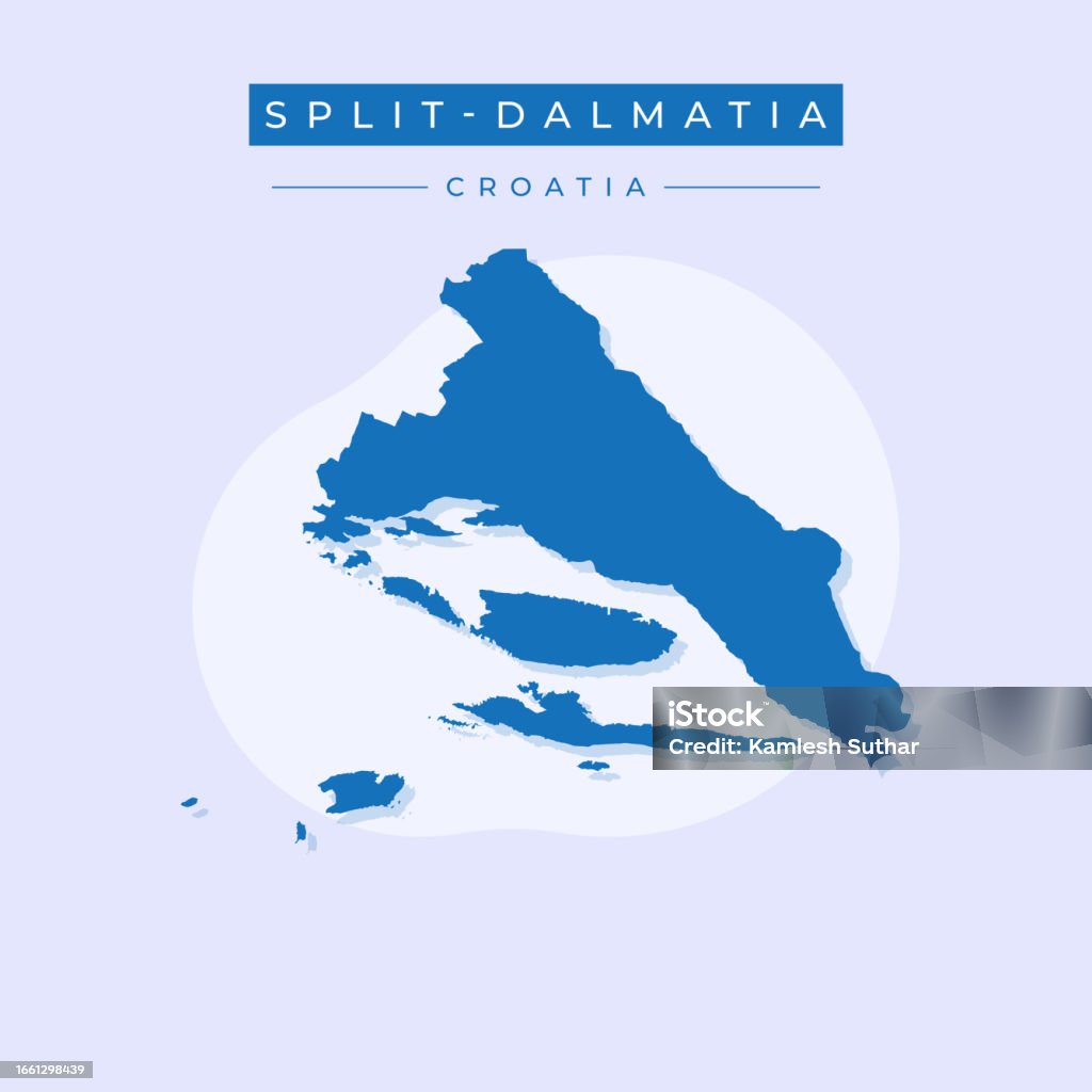 Slit Map Vector Illustration Vector Of Splitdalmatia Map Croatia Stock ...