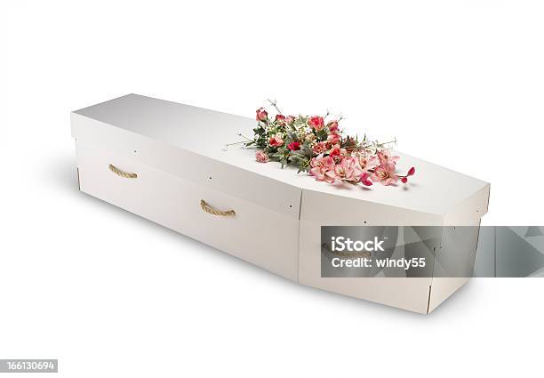 Cardboard Biodegradable Eco Coffin Isolated On White With Clipping Path Stock Photo - Download Image Now