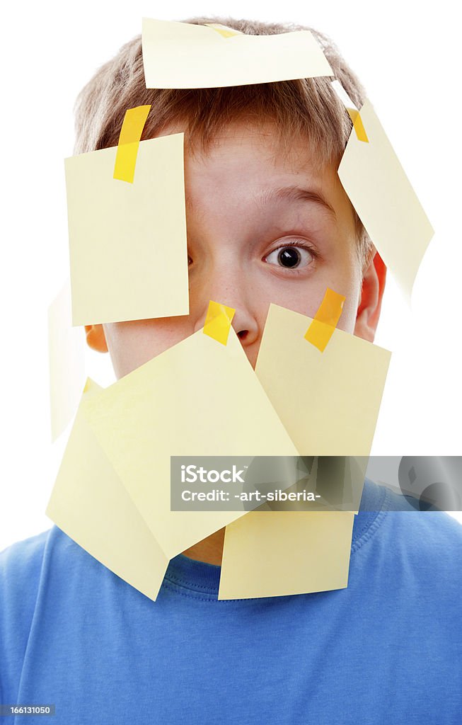 Post-it Menino adolescente - Foto de stock de 12-13 Anos royalty-free