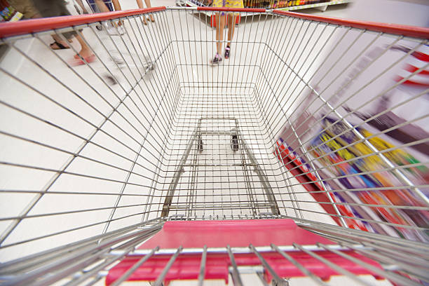 istock Shopping trolley in motion 166131263