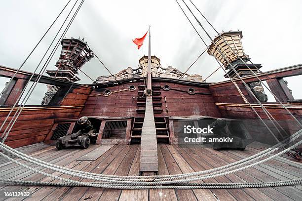 Detail Of Galeone Neptune Ship Stock Photo - Download Image Now - Boat Deck, Old, Wood - Material