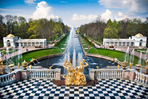 Fountain in Peterhof, St Petersburg, Russia