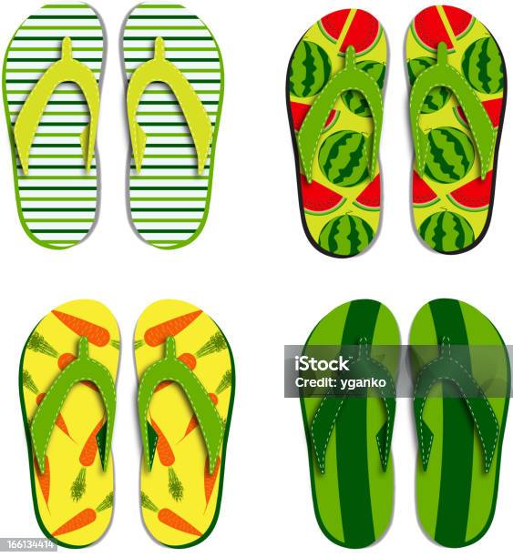 Ilustración de Juego Flip Flops Aislado Sobre Fondo Blanco y más Vectores Libres de Derechos de Abstracto - Abstracto, Actividades recreativas, Agua