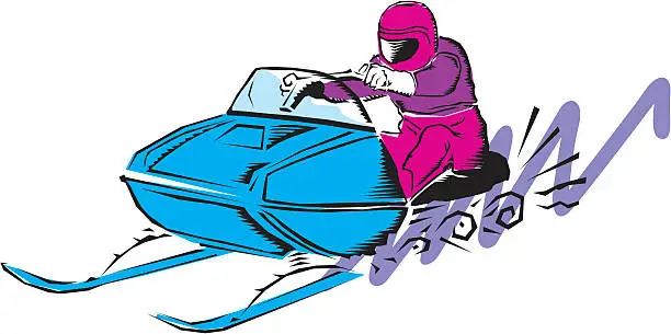 Vector illustration of Snowmobile