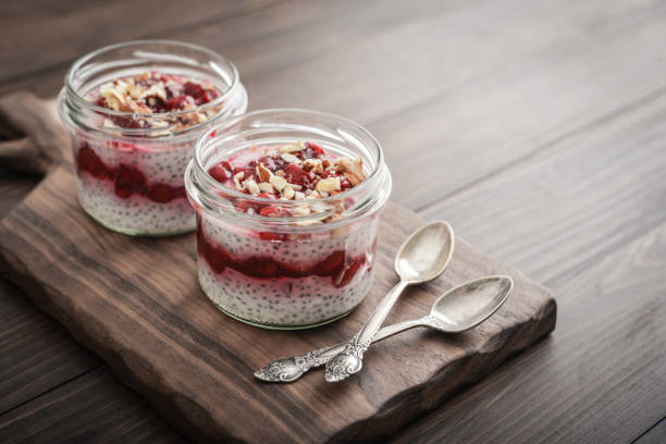 istock Chia pudding with cherry and almond 1661346634