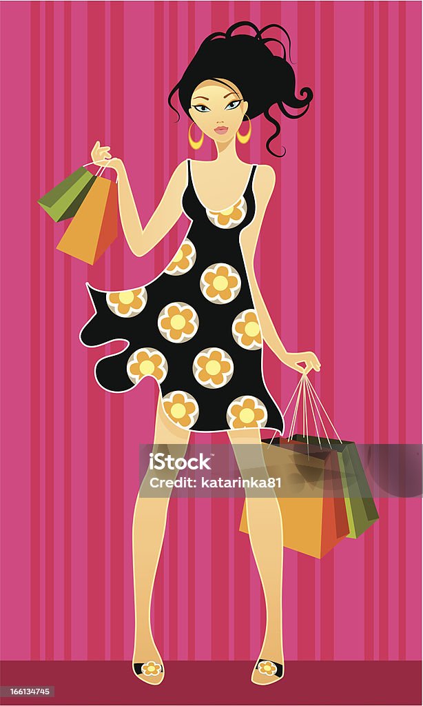 Junge Mädchen shopping - Lizenzfrei Ausverkauf Vektorgrafik