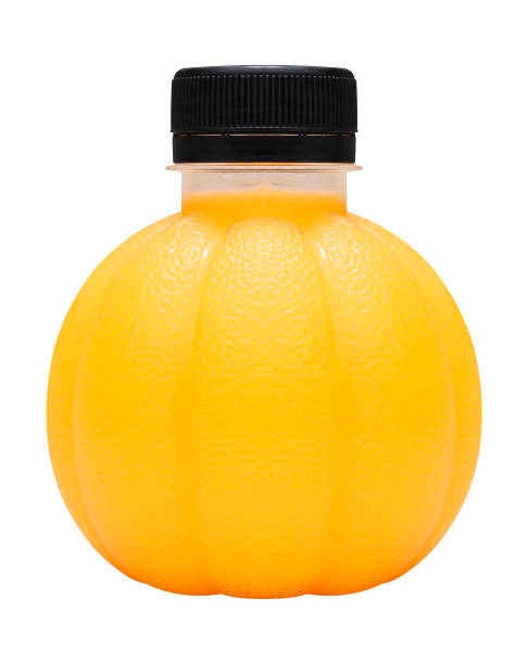 istock Orange juice in plastic bottle isolated on white background with clipping path 1661350068
