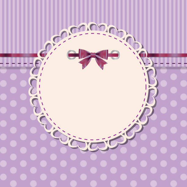 illustrazioni stock, clip art, cartoni animati e icone di tendenza di vintage cornice illustrazione vettoriale con fiocco - corner paper ornate frame