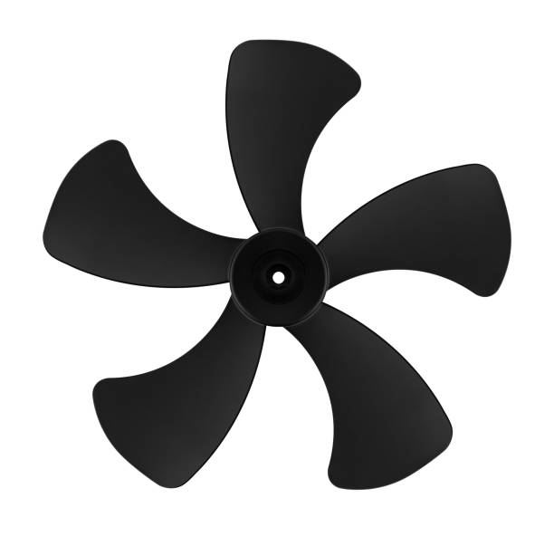 istock Black fan blades isolated on white background with clipping path 1661353009
