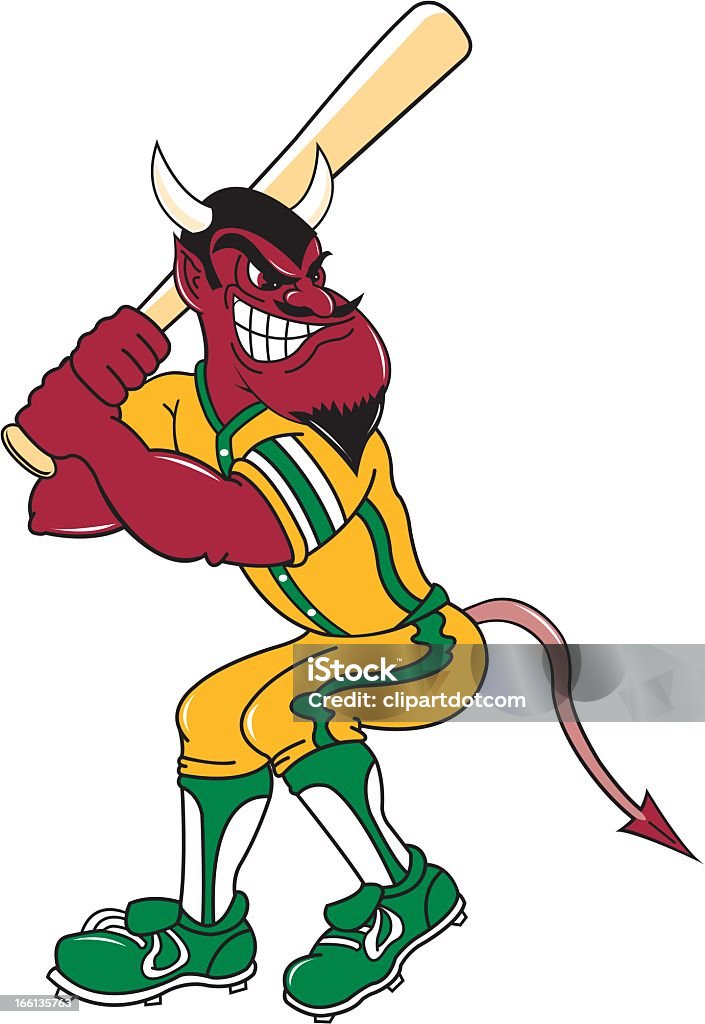 Devil Baseball Vector Devil Playing Baseball Stock Illustration - Download Image Now ...