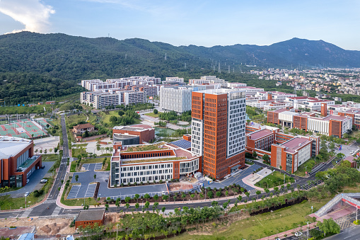 Aerial view of urban architecture