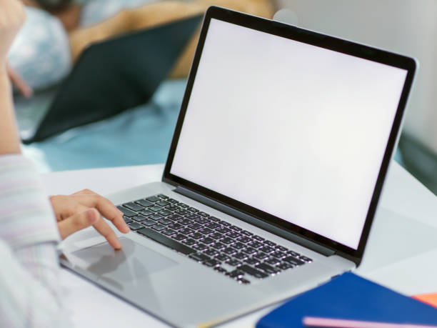 istock laptop with blank space screen for your advertising message in office 1661367542
