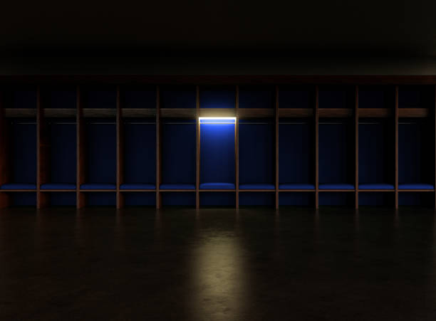 istock Isolated Spotlight Dark Locker Room Blue 1661386540