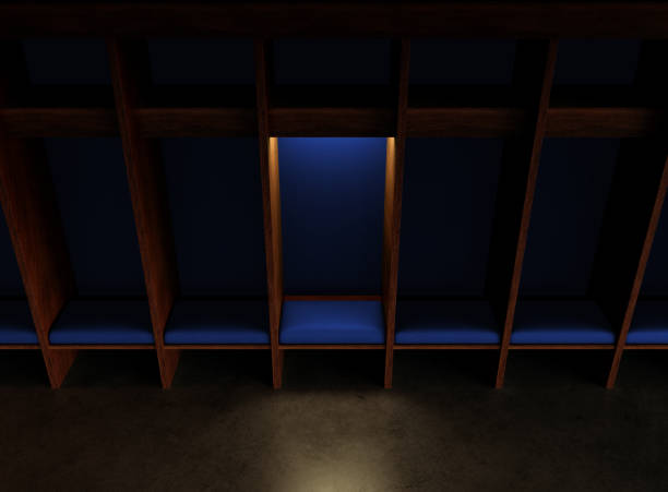 istock Isolated Spotlight Dark Locker Room Blue 1661386614