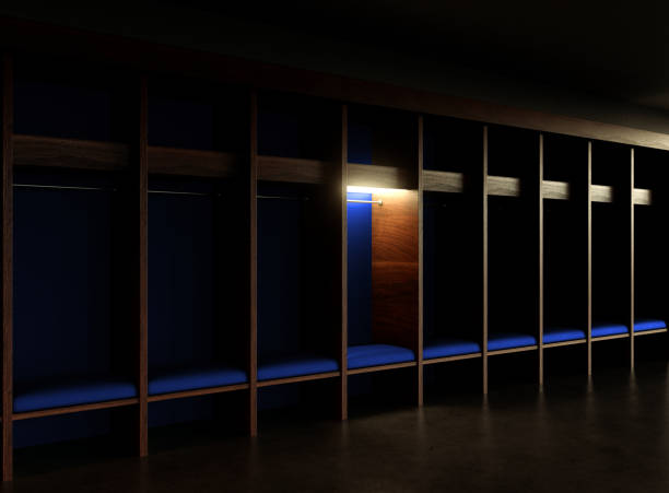 istock Isolated Spotlight Dark Locker Room Blue 1661387135