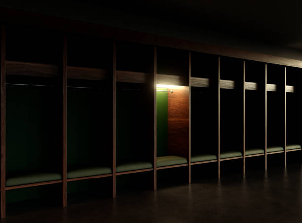 Isolated Spotlight Dark Locker Room Green
