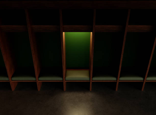 istock Isolated Spotlight Dark Locker Room Green 1661388254