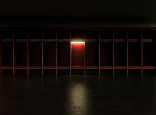 istock Isolated Spotlight Dark Locker Room Red 1661388825