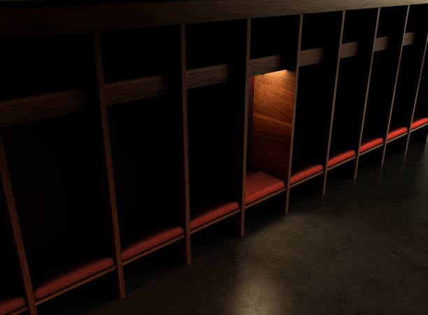 istock Isolated Spotlight Dark Locker Room Red 1661389313