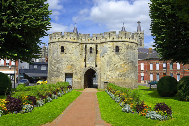 Cambrai, France - Porte de Paris, former Porte Saint-Sepulcre. The gate is the only remaining element of the ramparts, built at the end of the 14th Century.