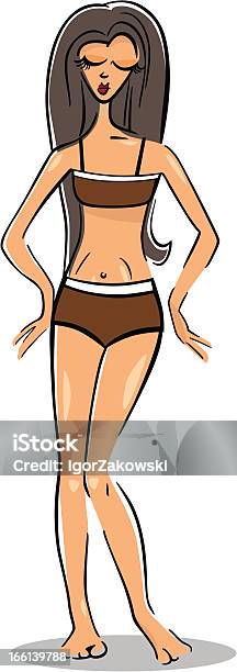 Bella Donna In Bikini O Costume Da Bagno - Immagini vettoriali stock e altre immagini di Abbigliamento - Abbigliamento, Adulto, Bellezza